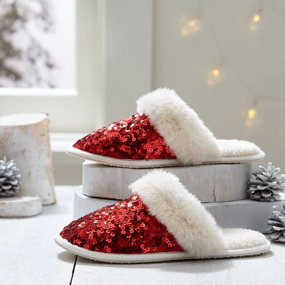 red glitter ballet slippers