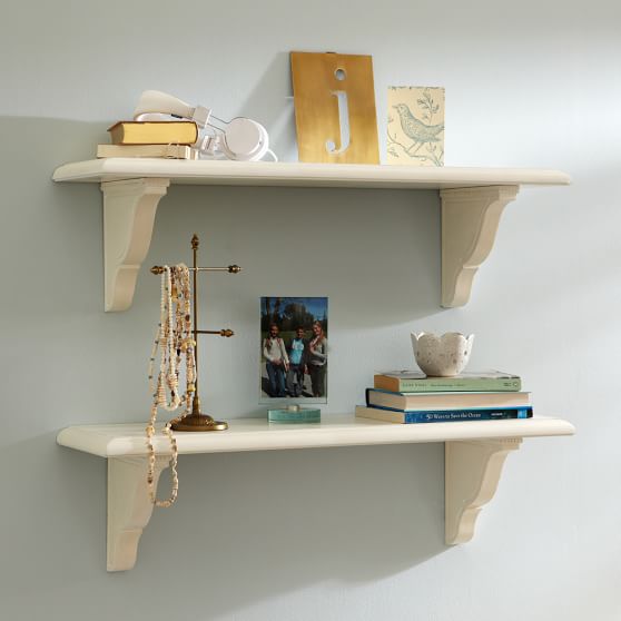 White Vintage Floating Shelf Pottery Barn Teen