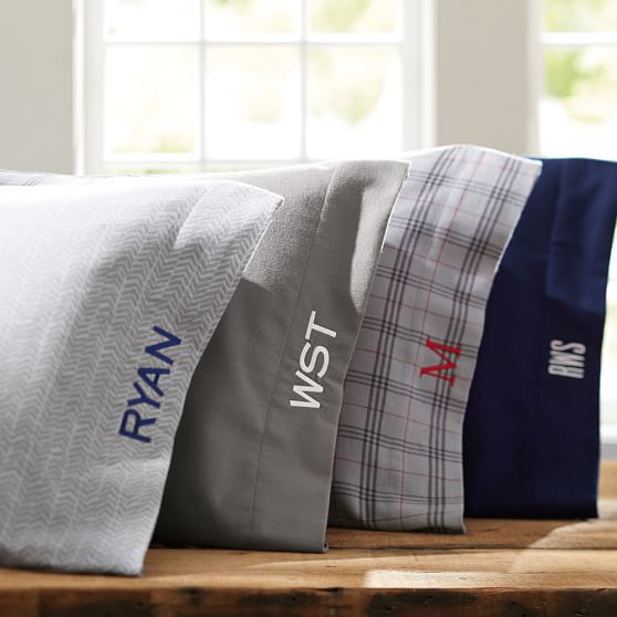 Herringbone Flannel Boys Duvet Cover Sham Pottery