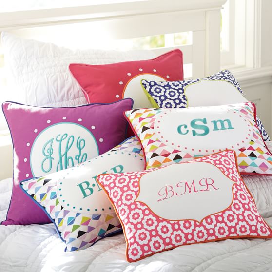 Abby Monogram Pillow Cover Pottery Barn Teen