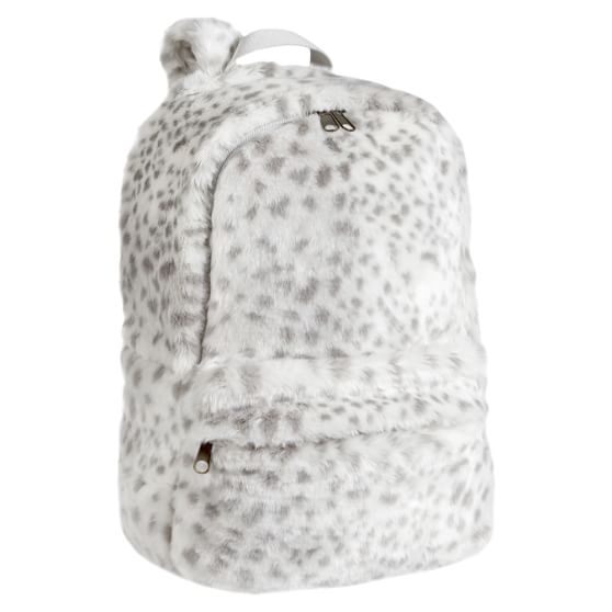 Fur Gray Snow Leopard Furry Backpack Pottery Barn Teen