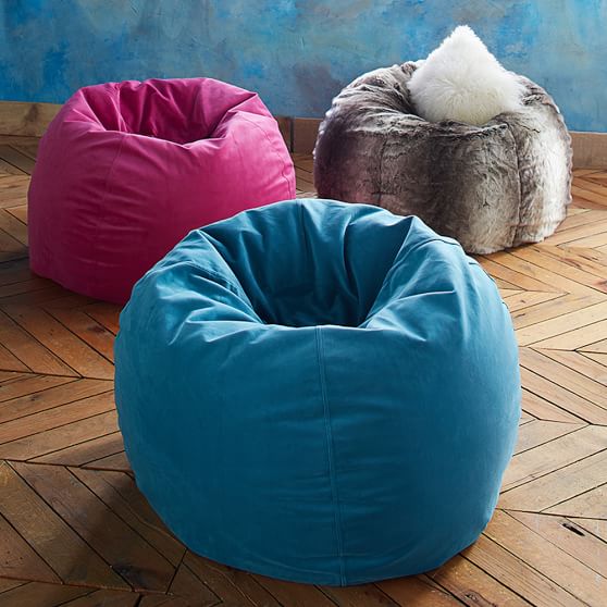 Berry Velvet Beanbag Pottery Barn Teen