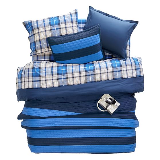 Rugby Stripe Reversible Boys Quilt Sale Pottery Barn Teen