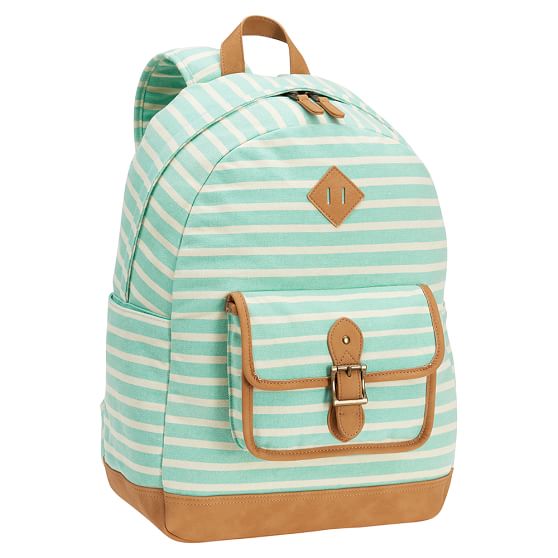 Northfield Mint Stripe Backpack Pottery Barn Teen