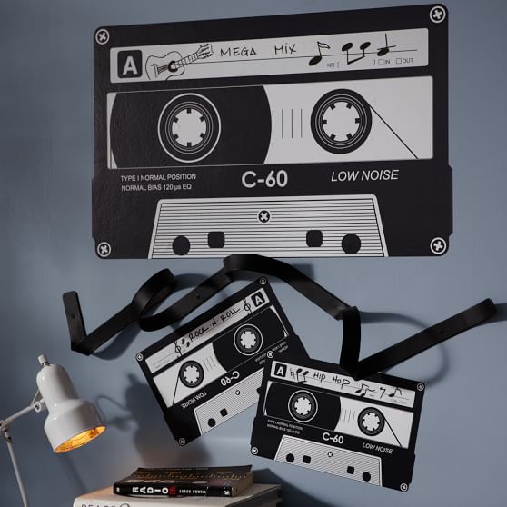 Cassette Tape Wall Decal + Hook Pottery Barn Teen