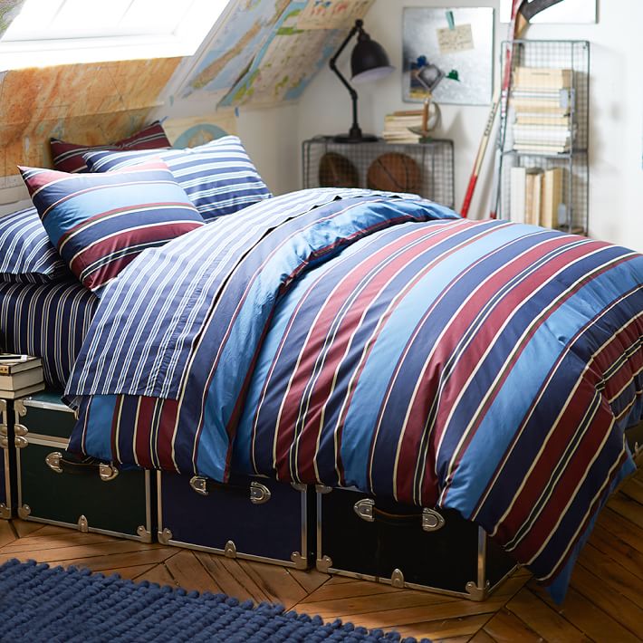 Mason Stripe Boy S Duvet Bedding Set Pottery Barn Teen