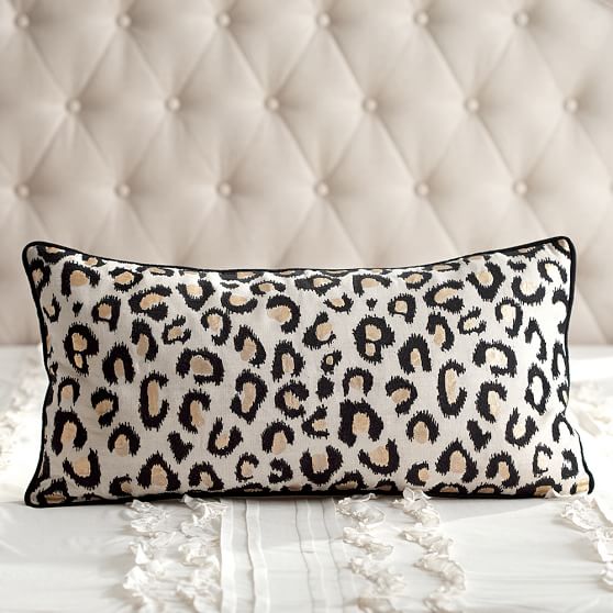 The Emily & Meritt Leopard Lumbar Pillow Cover Pottery Barn Teen
