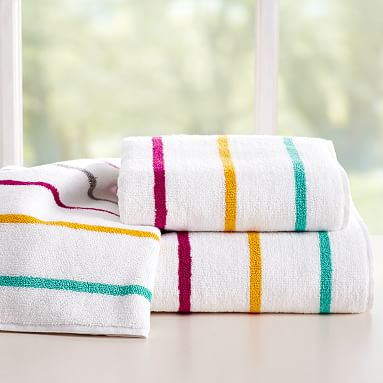 Rainbow Stripe Teen Bath Towels | Pottery Barn Teen