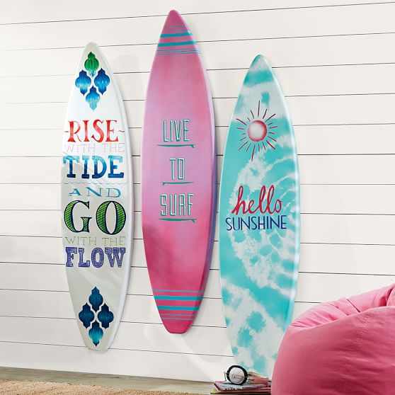 3D Surfboard Art Wall Decor Pottery Barn Teen