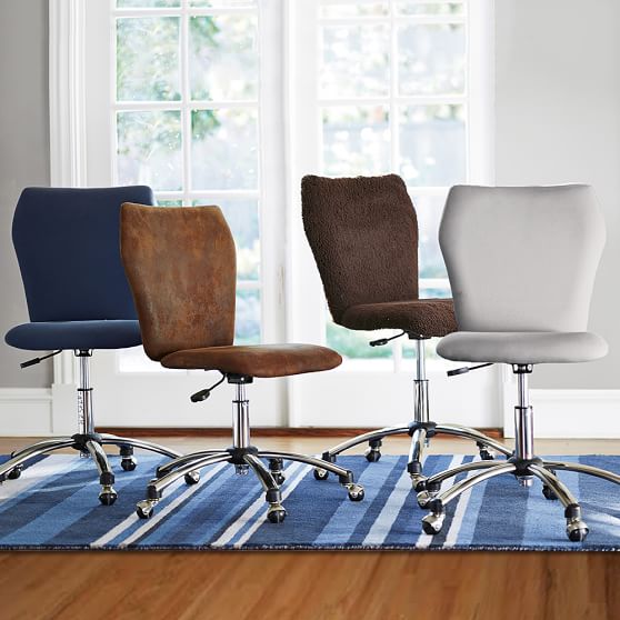 Twill Airgo Arm + Armless Chair Teen Desk Chair Pottery Barn Teen