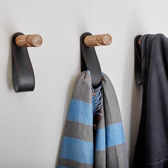 Leather Wall Hooks Set of 3 Pottery Barn Teen