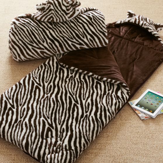 zebra print fluffy bag