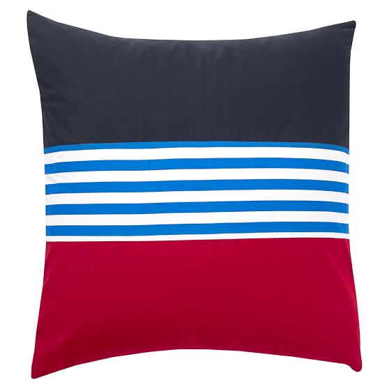 Nantucket Stripe Boys Duvet Cover + Sham Navy/Red Sale Pottery