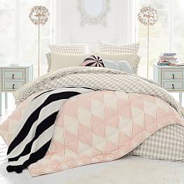 The Emily & Meritt Harlequin Pintuck Quilt + Sham