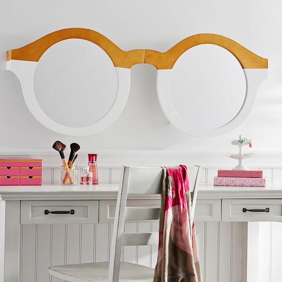 3 D Glasses Wood And Mirror Teen Decor Pottery