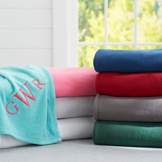 Classic Fleece Bed Throw Blanket Pottery Barn Teen