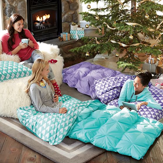 Pintuck Girls' Sleeping Bag Pool Sweethearts Pottery Barn Teen