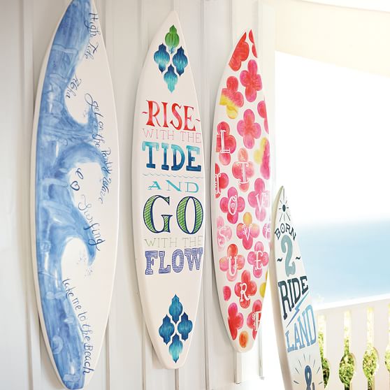 3D Surfboard Art Wall Decor Pottery Barn Teen