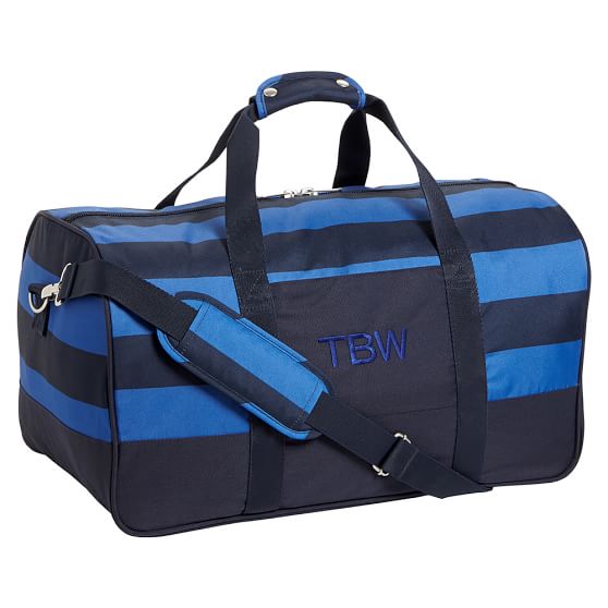 Getaway Blue/Navy Rugby Duffle Bag Teen Luggage Pottery Barn Teen