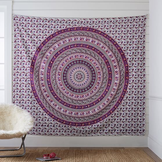Printed Tapestry Purple & Red Wall Decor Pottery Barn Teen
