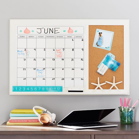 DryErase Calendar Corkboard Wall Organizers Pottery Barn Teen