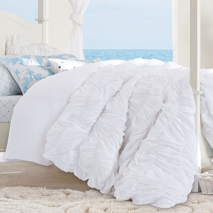 Kelly Slater Organic Tide Ruched Girls Duvet Cover Pottery Barn Teen