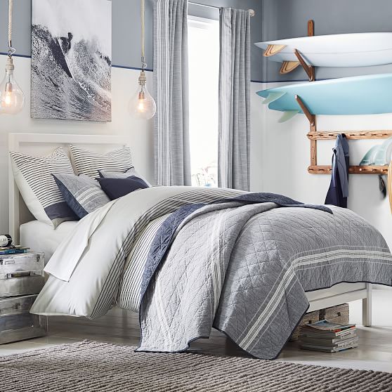Harbor Stripe Boy's Duvet Cover + Sham Pottery Barn Teen