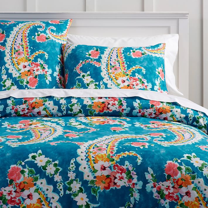 Paisley Blossoms Girls Duvet Cover Sale Pottery Barn Teen