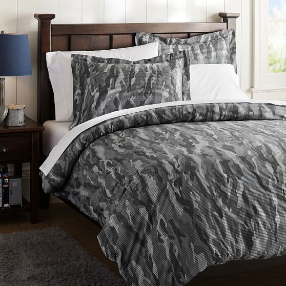 Camo Boys Duvet Cover + Sham Black Sale Pottery Barn Teen