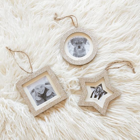 Glitter Picture Frame Christmas Ornaments Pottery Barn Teen