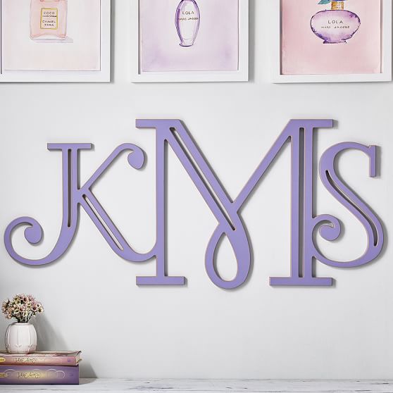 Lillian Monogram Wood Décor Pottery Barn Teen Lillian Monogram Wood Décor