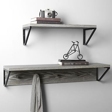 grey floating bathroom shelf