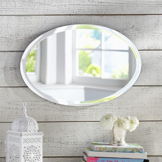 Glass Oval Decorative Mirror Pottery Barn Teen