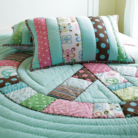 Peace Patchwork Girls Quilt + Sham Sale Pottery Barn Teen