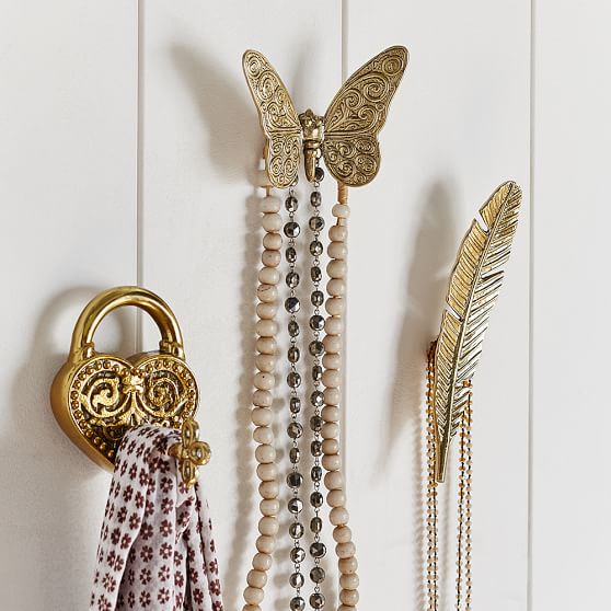 Gold Vintage Novelty Wall Hooks Pottery Barn Teen