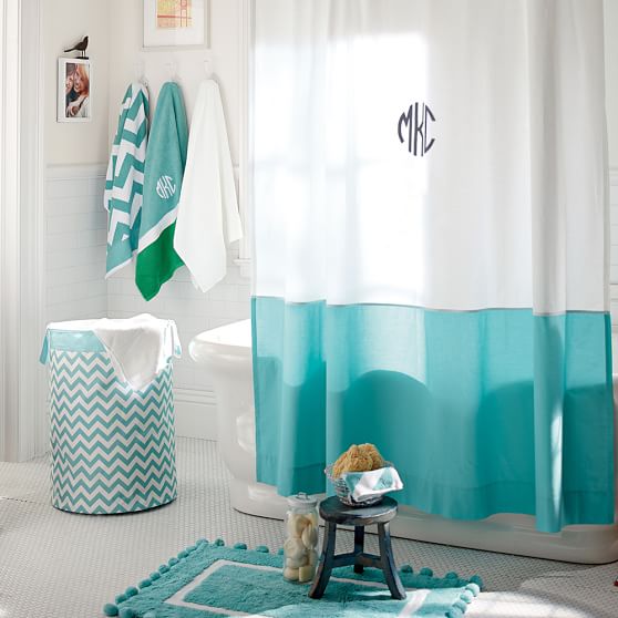 Pool Classic Border Teen Shower Curtain Pottery Barn Teen