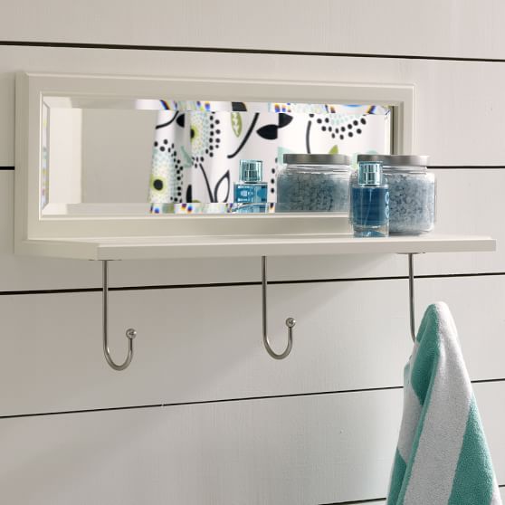 Mirrored Floating Shelf + Cubby Wall Hook Pottery Barn Teen