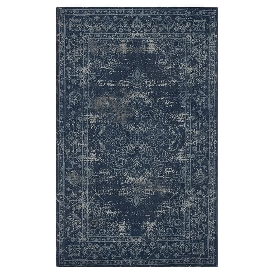 Lennon & Maisy Indigo Printed Overdye Rug Pottery Barn Teen
