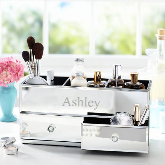Mirrored Makeup Beauty Storage Organizers Pottery