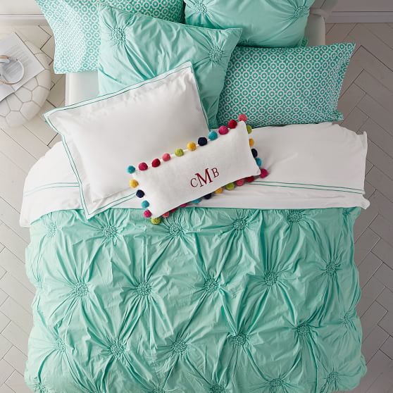 Ruched Rosette Girls Quilt Sham Pottery Barn Teen