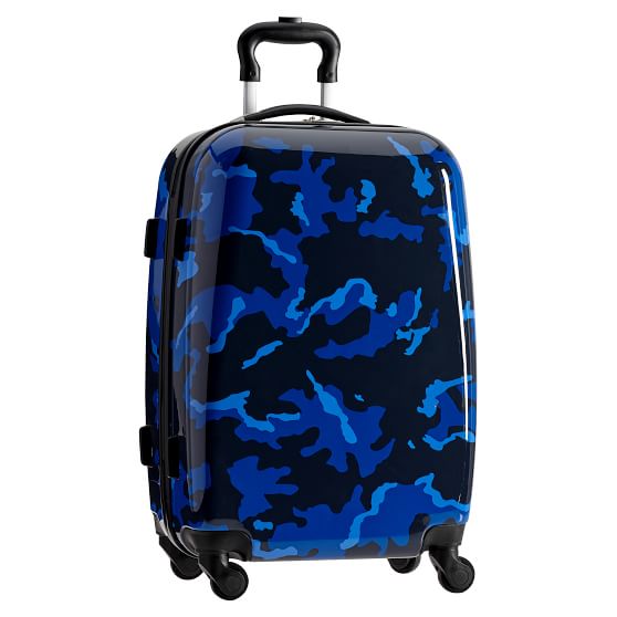 HardSided Blue Camo CarryOn Spinner Teen Luggage Pottery Barn Teen