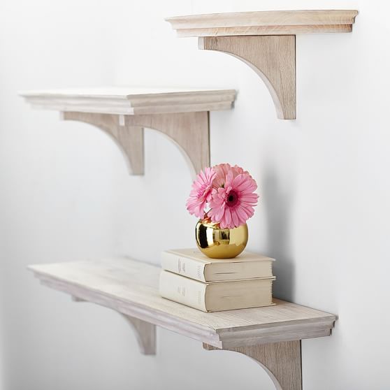 Simple Floating Shelves Aged White Pottery Barn Teen