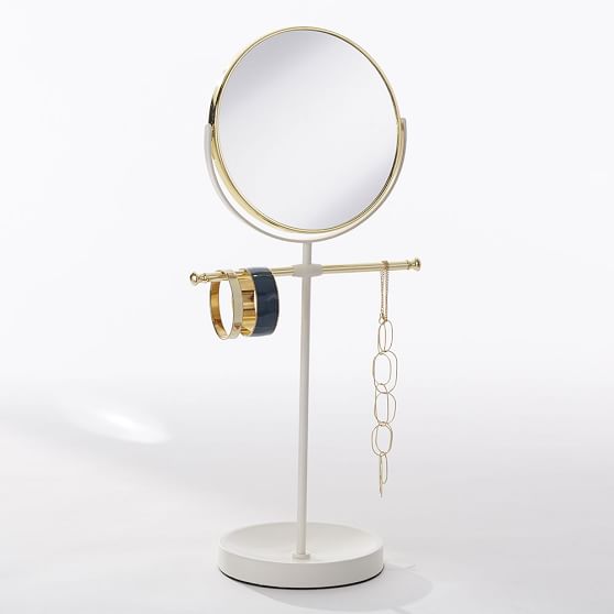 White & Gold Desktop Mirror Sale Pottery Barn Teen