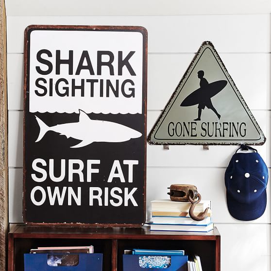 Metal Surf Signs Wall Prints Pottery Barn Teen