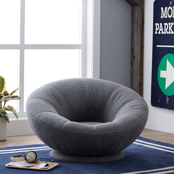 Tweed Groovy Swivel Chair Lounge Chair Pottery Barn Teen