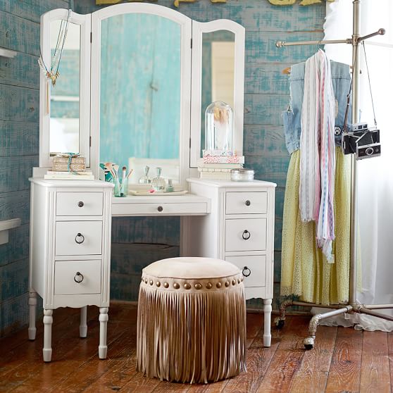 Junk Gypsy Austin Fringe Vanity Stool Teen Vanity Pottery Barn Teen