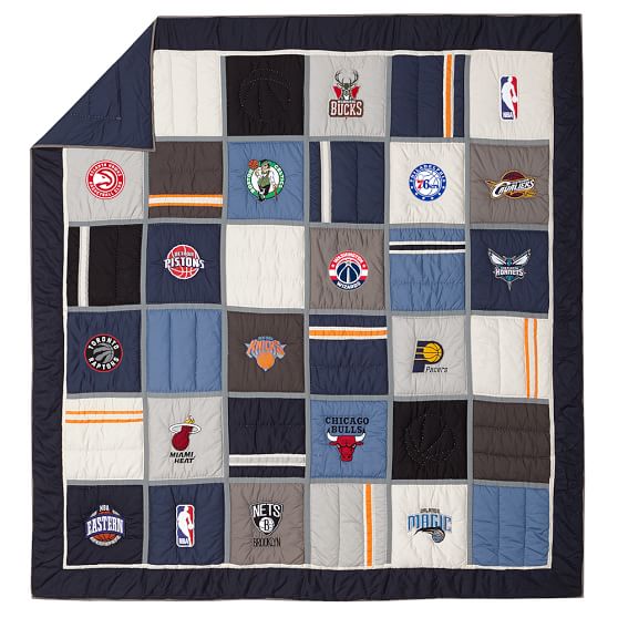 NBA Patchwork Boy's Quilt + Sham Pottery Barn Teen