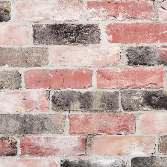 Brick Peel and Stick Dorm Wallpaper Pottery Barn Teen