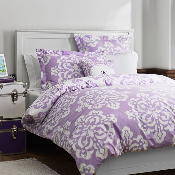 Ikat Medallion Girls Duvet Cover Lavender Sale Pottery Barn Teen