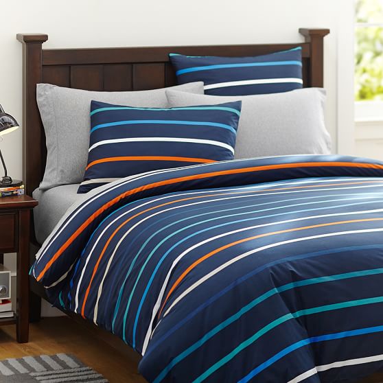 Newport Stripe Boy's Duvet Cover + Sham Pottery Barn Teen